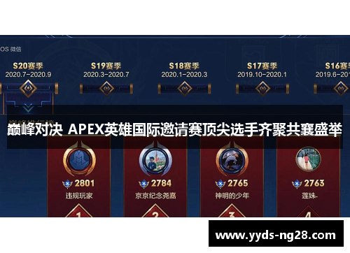 巅峰对决 APEX英雄国际邀请赛顶尖选手齐聚共襄盛举